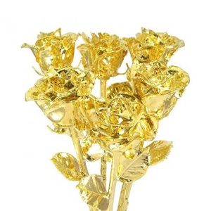 24 K Gold Rose 6 Gold Dipped Roses