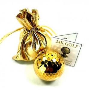 24 K Gold Rose 24K Gold Dipped Golf Ball - One