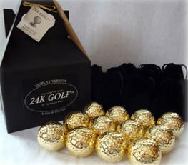 24 K Gold Rose 24K Gold Dipped Golf Balls - Dozen