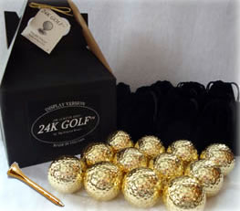 24 K Gold Rose 24K Gold Dipped Golf Ball and 24K Tees - 12