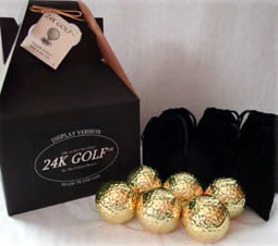 24 K Gold Rose 24K Gold Dipped Golf Balls - Six