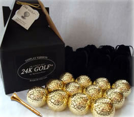 24 K Gold Rose Gold Tone Golf Balls and Tees - Dozen