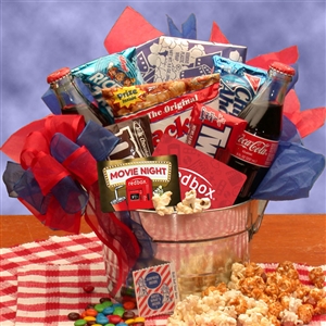 Giftbasket Drop Shipping Blockbuster Night Movie Gift Pail