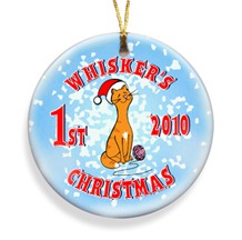 Personalized Ornaments Kitty Merry Christmas Personalized Ornament