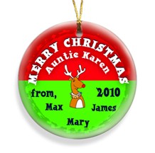 Personalized Ornaments Reindeer Red Merry Christmas Personalized Ornament
