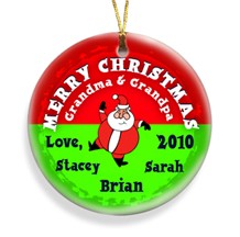 Personalized Ornaments Santa Round Merry Christmas Personalized Ornament