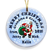 Personalized Ornaments Santa Snow Merry Christmas Personalized Ornament