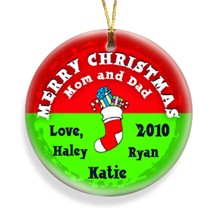 Personalized Ornaments Stocking Red Merry Christmas Personalized Ornament