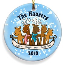 Personalized Ornaments Reindeer Family Christmas Ornament Personalized