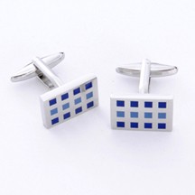 Personalized Jewelry 12 Squares Cufflinks with Free Personalization Silver Gift Box