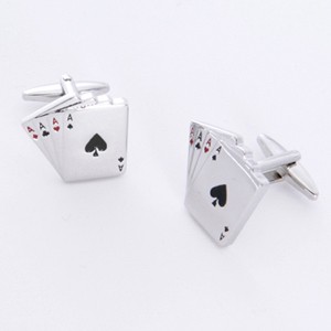 Personalized Jewelry Aces Cufflinks with Personalized Gift Box