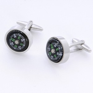 Personalized Jewelry Compass Cufflinks with Personalized Gift Box