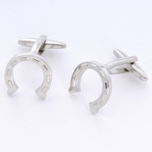 Personalized Jewelry Horseshoes Cufflinks with Personalized Gift Box