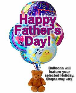 Last Minute Gifts Fathers Day Balloon and Teddy Bouquet