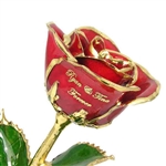 Personalized 24K Gold Trimmed Rose, Your Choice of Color