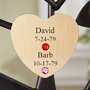 Love Is A Rose Family Tree Couple's Gold Heart Charm