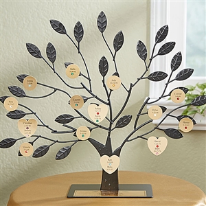 Love Is A Rose Family Tree Sculpture with Gold Personalized Plate