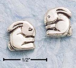 Sterling Silver Jewelry Designs Rounded Bunny Post Earrings