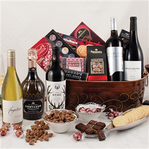 Giant 5 Bottle Wine and Champagne Gift Basket