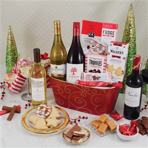 Christmas Wonder Quartet Wine Basket