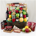 Grand Champagne Wine Gourmet and Fruit Basket