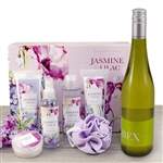 White Wine, Jasmine and Lilac Spa Gift Basket