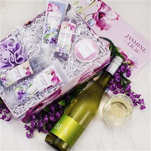 White Wine, Jasmine and Lilac Spa Gift Basket