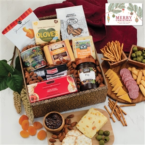 Classic Cheese and Meat Gift Box with Merry Christmas Label