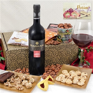 Purim Celebration Red Wine Gift Box