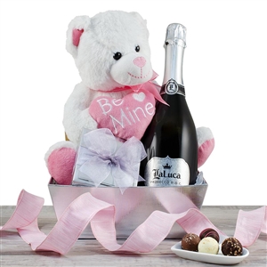 Valentine's Prosecco and Truffles and Be Mine Teddy Gift