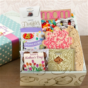 Box of Sweets, Cookies, Truffles and more in a box with Happy Mother's Day label