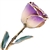 White to Amethyst 24K Gold Trimmed Rose