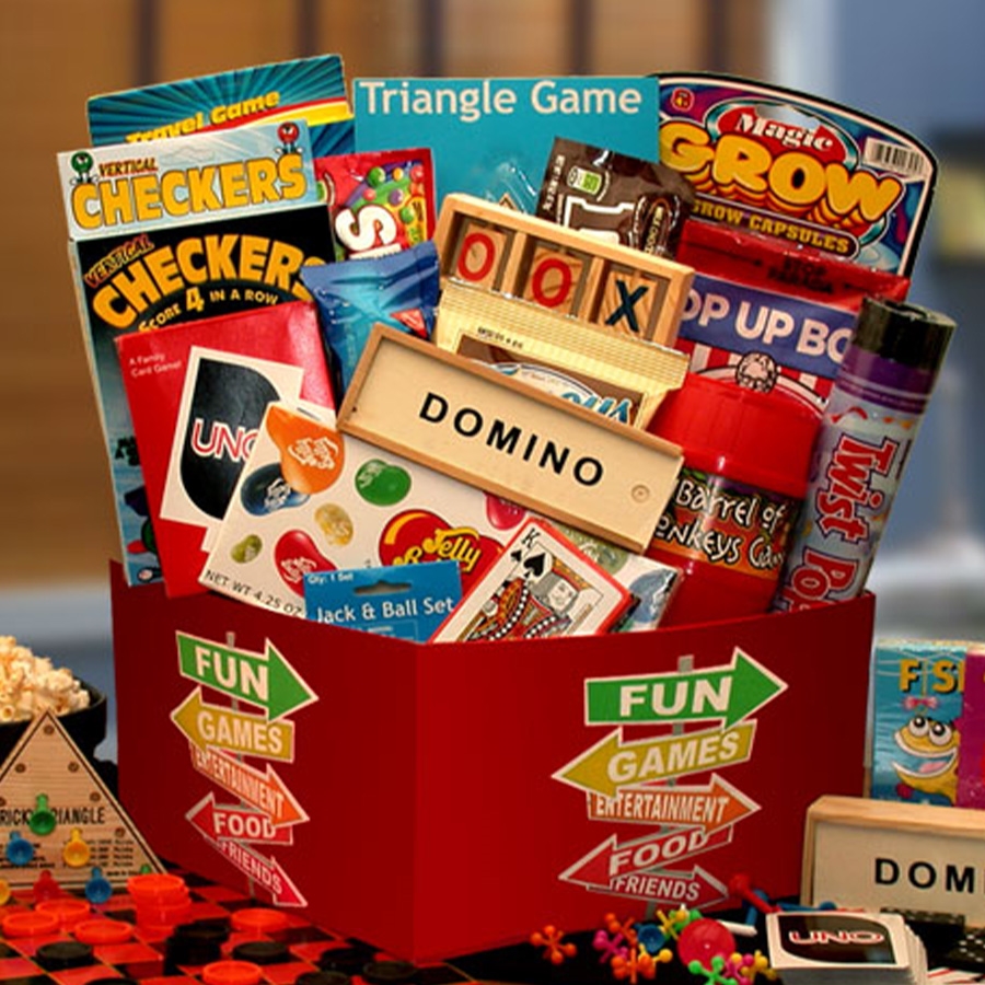 Family Fun & Games Gift Basket