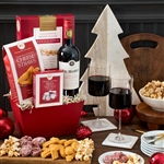 Red Wine and Sweets Christmas Gift Basket