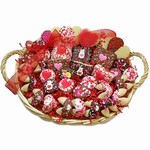 Sweethearts Gourmet Bakery Gift Basket is Filled with Belgian Chocolate and Caramel Hand Dipped treats