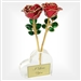 Two Red Petite 24K Gold Trimmed Roses