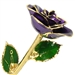 February Birthstone Amethyst Rose Trimmed in 24K Gold