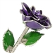 February Birthstone Amethyst Rose Trimmed in Silver