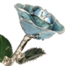 March Birthstone Aquamarine Rose, Platinum Trim