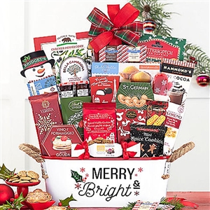 Merry and Bright Christmas Gourmet Gift Basket